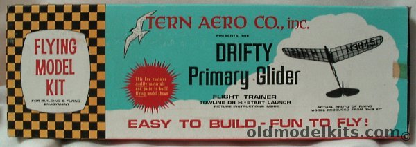 Tern Aero Drifty Primary Glider - Towline or Hi-Start Launch Flying Airplane Model, 108-150 plastic model kit